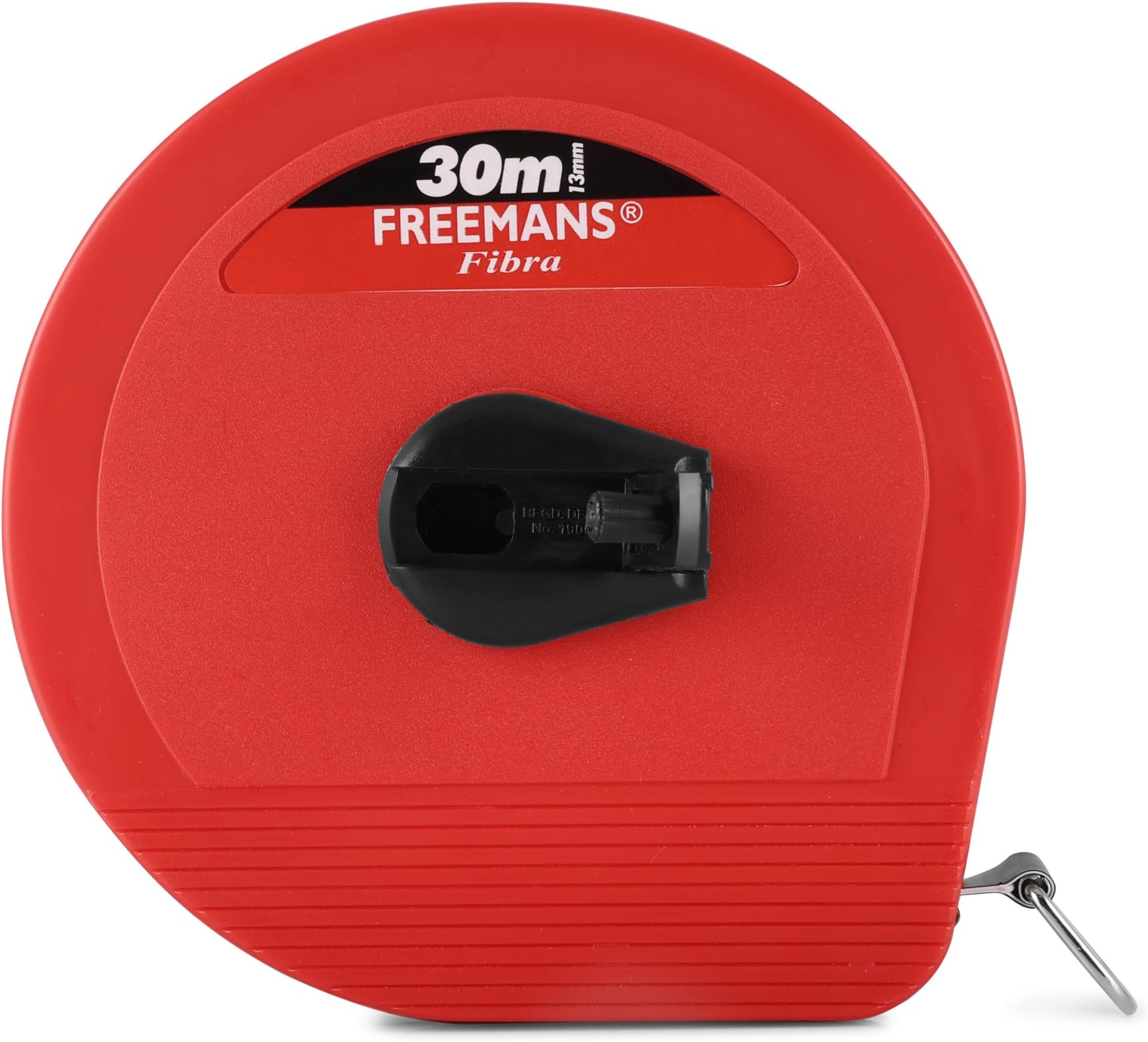 FREEMANS 30m:13 mm Fibra Fibreglass Measuring Tape - 30m/100ft With Unbreakable ABS Case || Durable Winding Mechanism Handle and Steel End Hook || Red Color