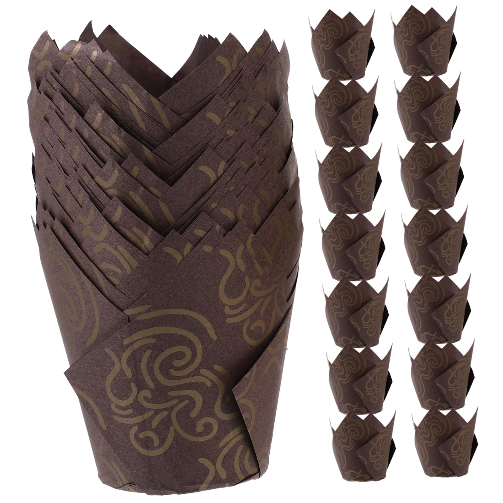SOLUSTRE 2 Sätze Muffinförmchen Tulip Cupcake Liner Backpapier Ölbeständige Papierbecher Für Hochzeiten Partys Und Feierlichkeiten Dekorative Backzubehör Für Cupcakes Und 250 Stück * 2