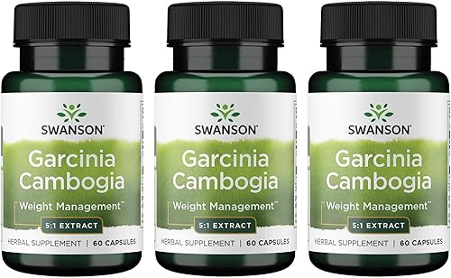Swanson Garcinia Cambogia 51 Extracto 80 miligramos 60 cápsulas (paquete de 3)