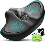 New Noseless Bike Seat Cushion for Men & Women - Extra Padding & Comfort Wide Bicycle Seat, Comfortable Saddle for Peloton Bikes, Exercise Bikes, Electric Bikes, Cruiser Bikes