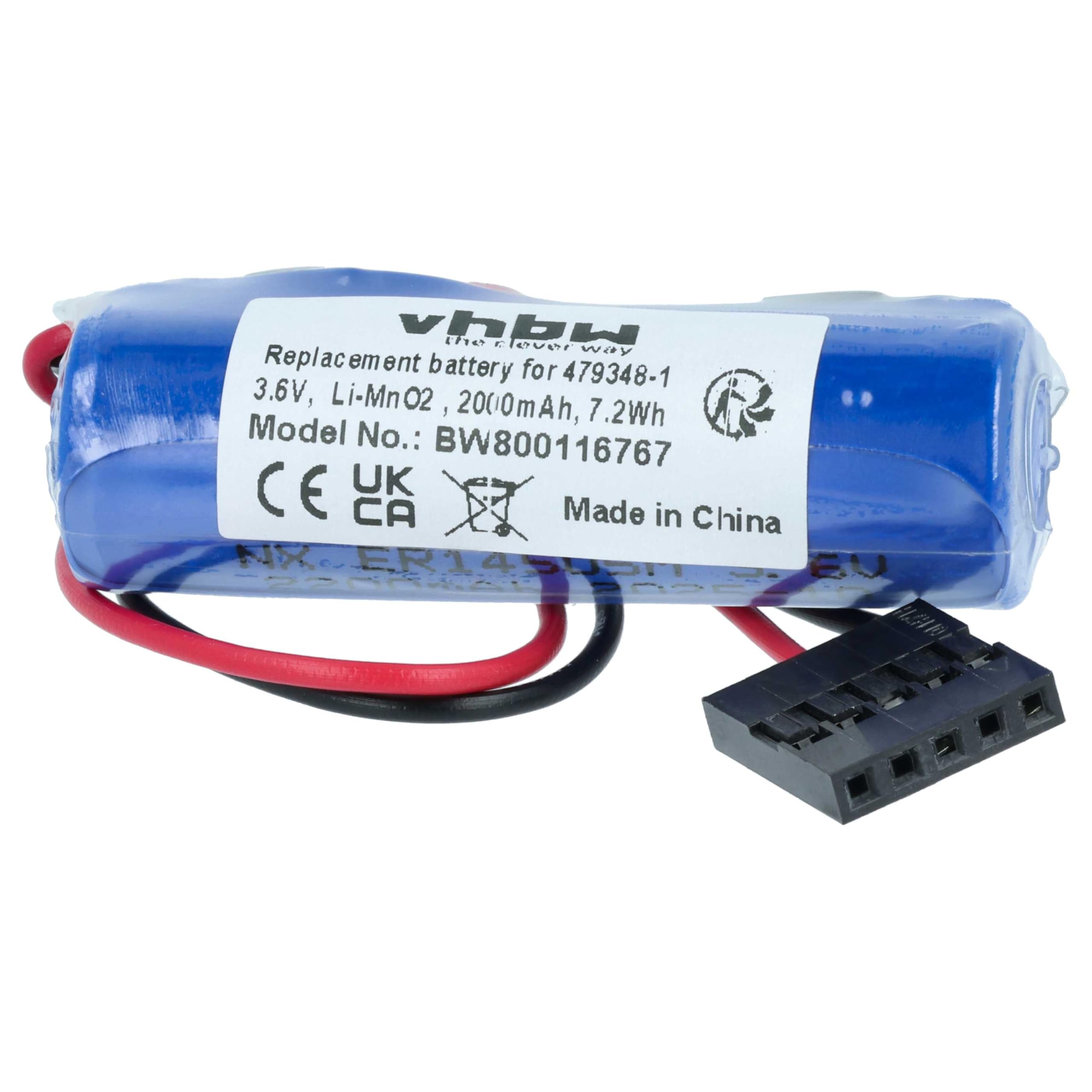 vhbw 5X batería Compatible con Toshiba ER6V with JAE 5Pin Connector Controlador de periférico (2000 mAh, 3,6 V, Li-MnO2)