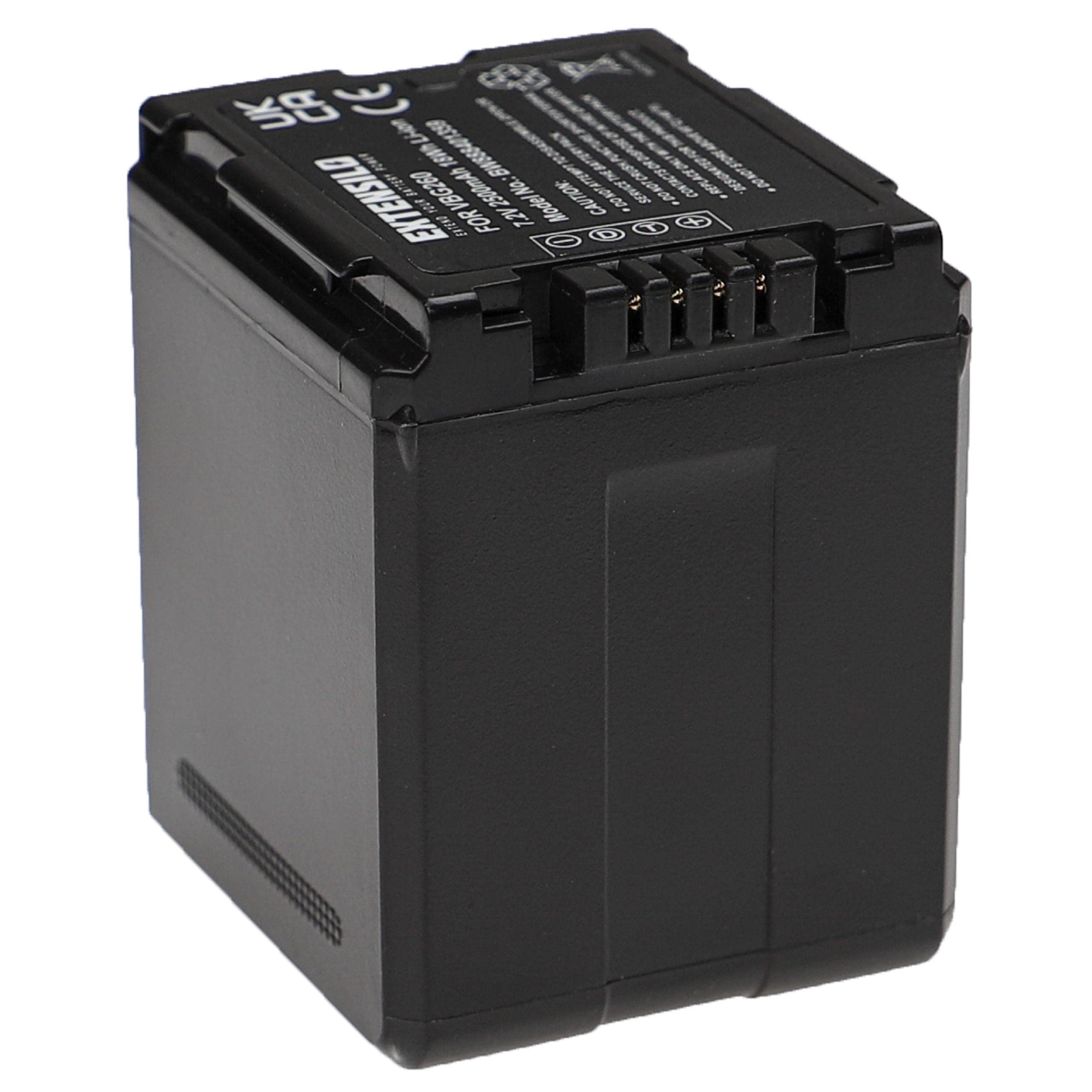 Akku kompatibel mit Panasonic HDC-SD600 | HDC-SD300, HDC-SD707, HDC-SD200, HDC-SD9 Videokamera Camcorder (2500 mAh, 7,2 V, Li-Ion)