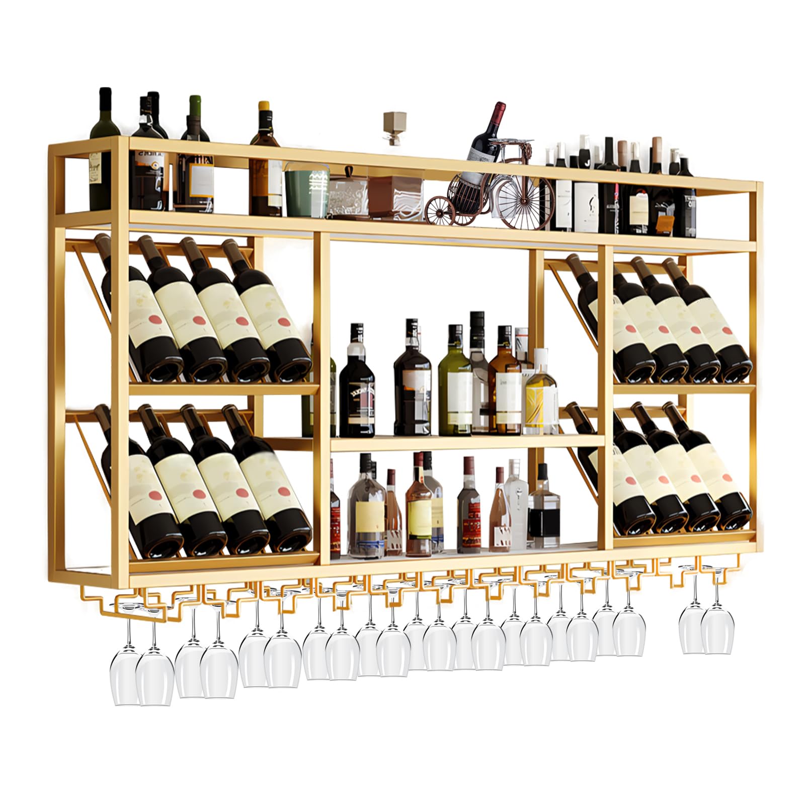 Floating Supplement Rack Snapklik.com : RAJYQODIS Large Wine Rack Wall Mounted Solid Wood DIY ...