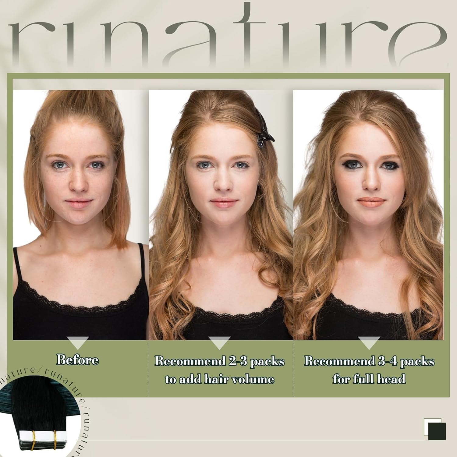 RUNATURE 14 Inch Tape in Hair Extensions Human Hair Black Ombre Teal Tape Hair Extensions Real Human Hair Invisible Tapes Teal Hair 40 Gram - Image 2