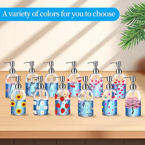 Miniatura 5 de Dispensador de jabón de vidrio simple con bomba a prueba de óxido, dispensador de jabón para platos de cocina y ducha (margarita)