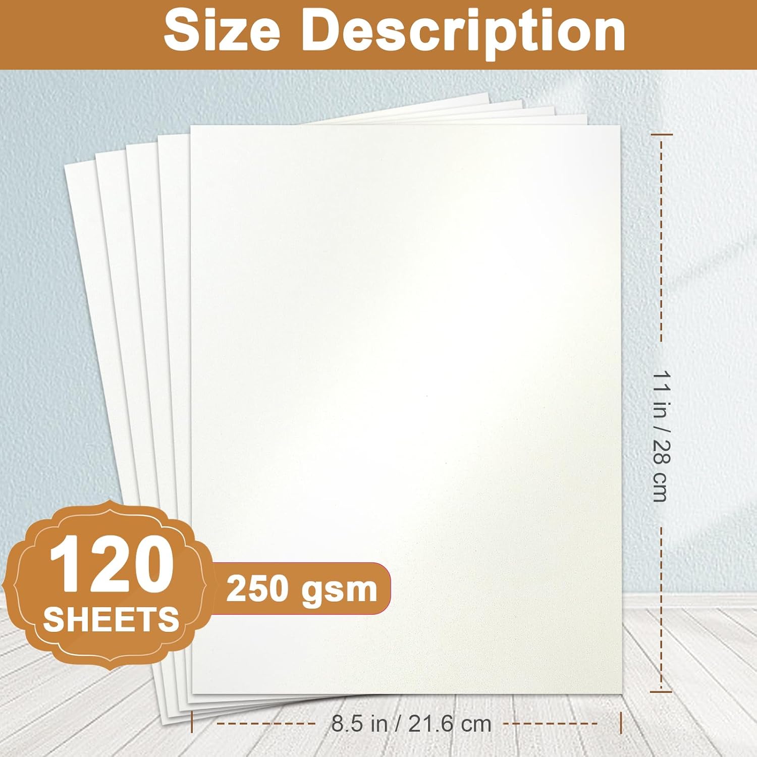 Silunkia 120 Sheets Cream Shimmer Cardstock 8.5 x 11 Off White Paper, 250gsm/92lb Premium Glossy Paper Card Stock for DIY Cards Making, Wedding Invitations, Anniversaries, Business Cards, Menus