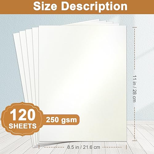 Miniatura 41 de 28 hojas de cartulina dorada brillante de 8.5 x 11 pulgadas, papel metálico de 8.82 oz/m²/92 libras para hacer tarjetas de bricolaje, aniversarios