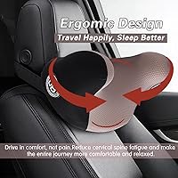 Vista 6 de Almohada para reposacabezas de automóvil realmente acogedora, almohada para el cuello del automóvil para conducir con correa ajustable, 100% espuma