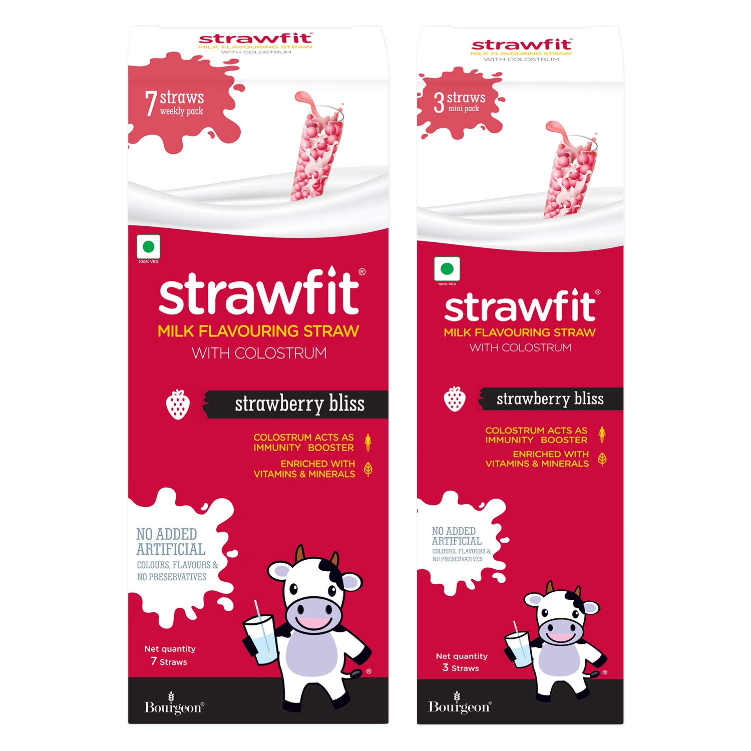 Strawfit Strawberry Bliss Flavouring Straw with Colostrum for Immunity - 10 Flavoured Straws (7+3 Combo) Sip it with Delicious Nutrients | Tasty and Healthy Way of Drinking Milk (Pack of 2) (B0816XTD82) Amazon Price History, Amazon Price Tracker