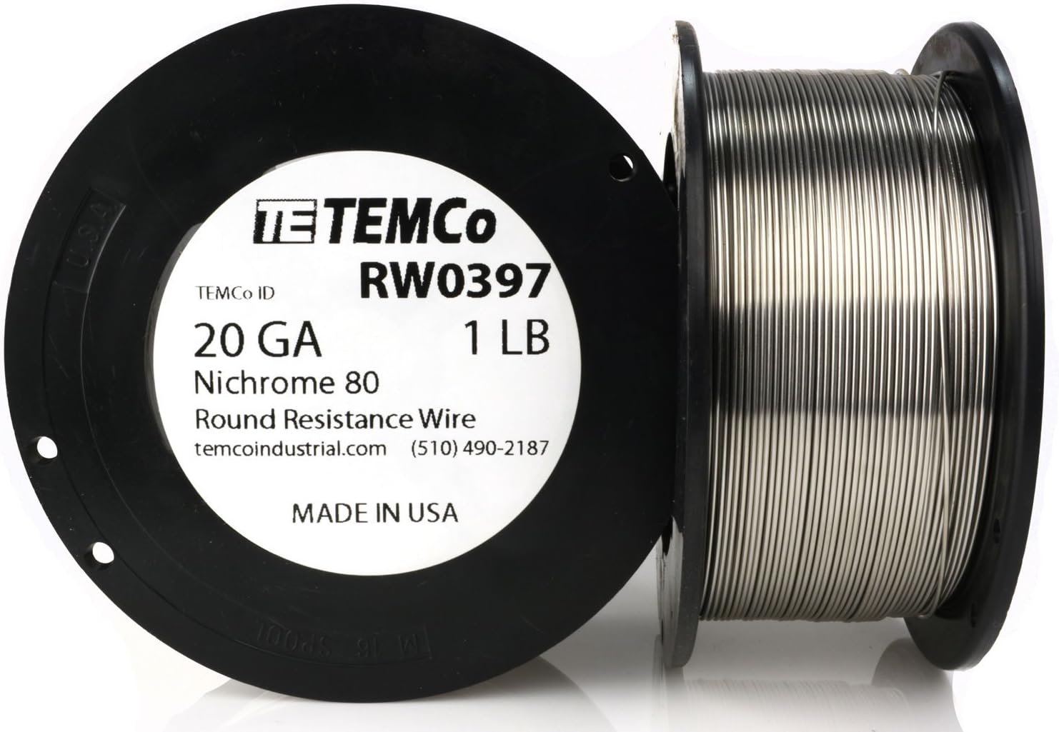 TEMCo Nichrome 80 series wire 20 Gauge 1 lb (341ft) Resistance AWG ga