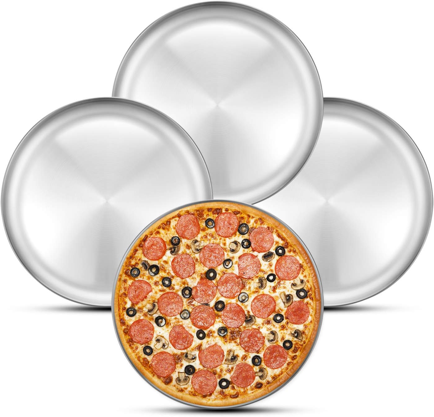 DCS Deals Pack of 12 Disposable Round Foil Pizza Pans Durable Pizza Tray for