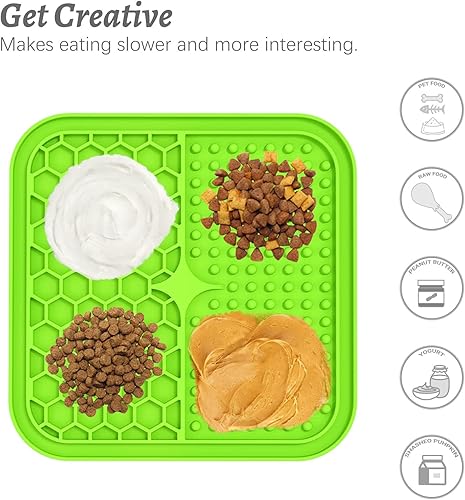 Miniatura 10 de MateeyLife 2 alfombrillas grandes para lamer perros y gatos, alfombrillas para lamer para aliviar la ansiedad del perro, almohadilla de mantequilla