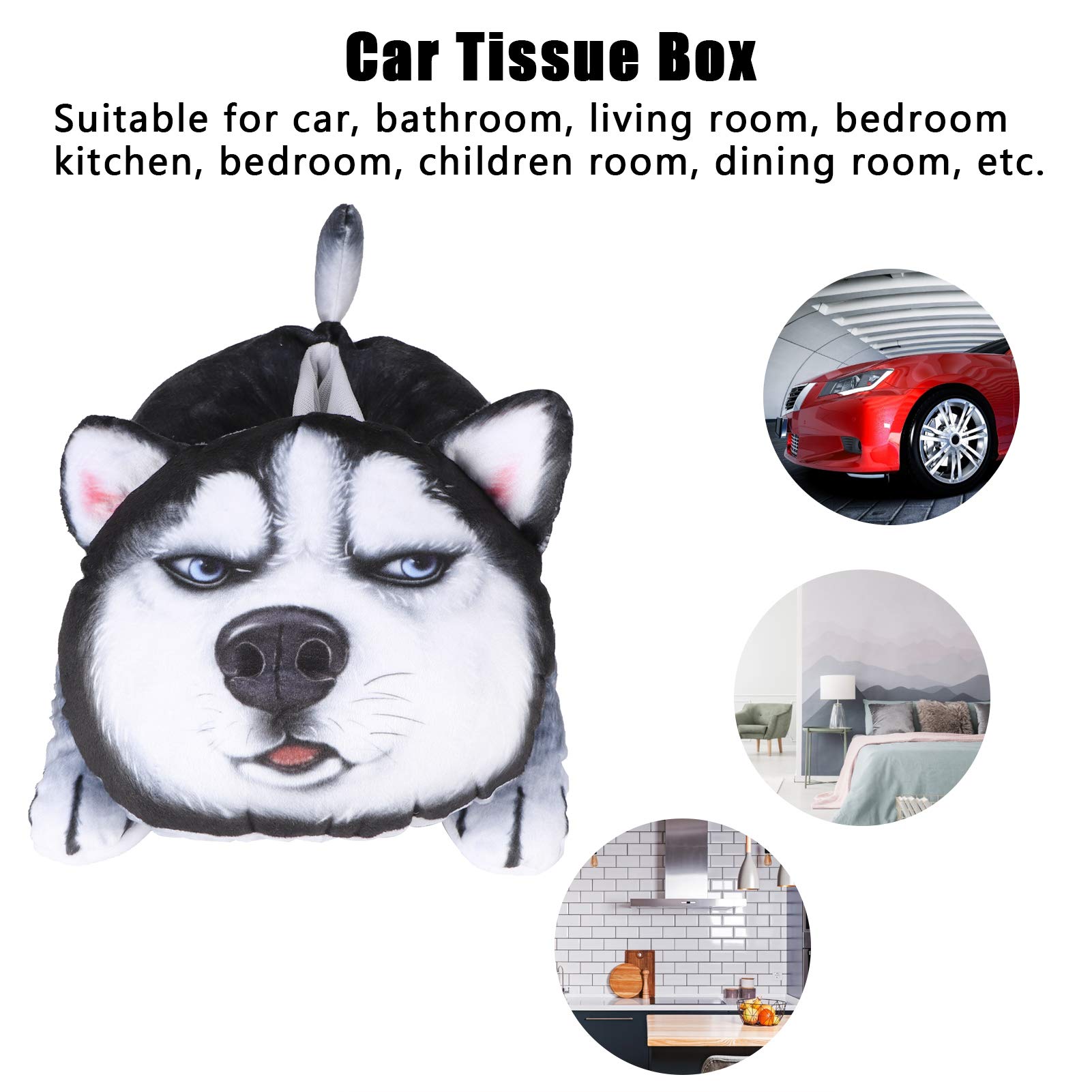 Porta Fazzoletti per Auto 3D Gatto a Forma di Cane Cartoon
