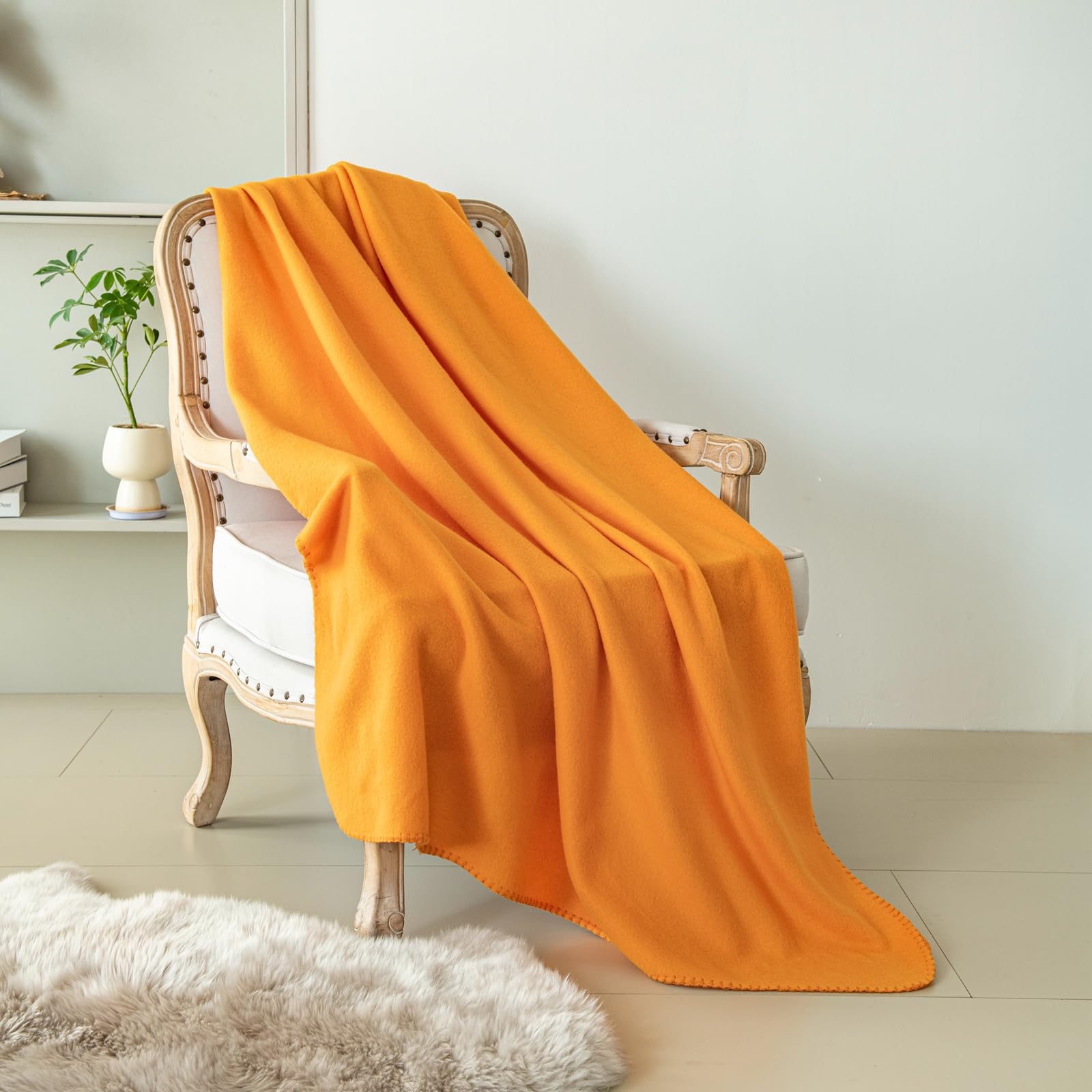CAI TENG Coperta Plaid Morbida Coperta Plaid Divano e Singolo 6 Pezzo 125 X 150 CM Coperta Plaid Pile Matrimoniale Decorativa Coperte da Letto Viaggio Arancione