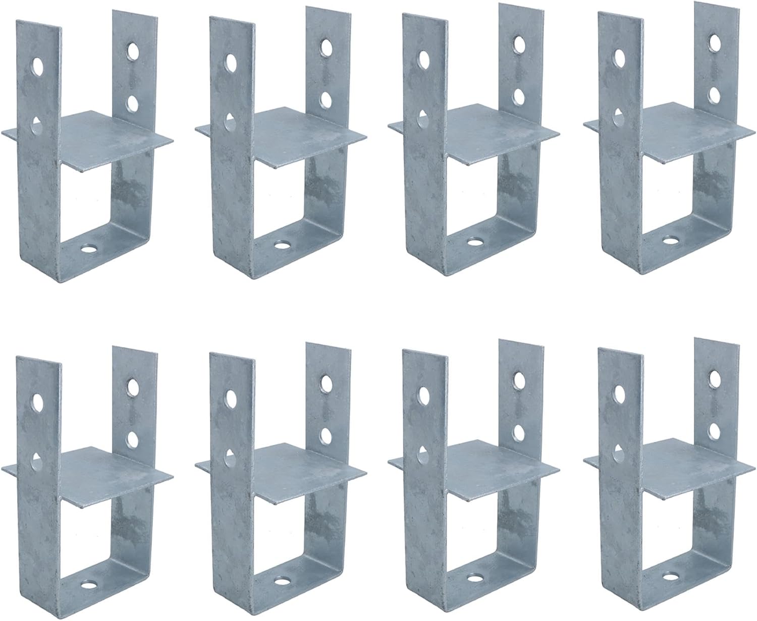 Concrete In Wooden Post U Support Base Bracket 100 x 100mm Decking 4PK