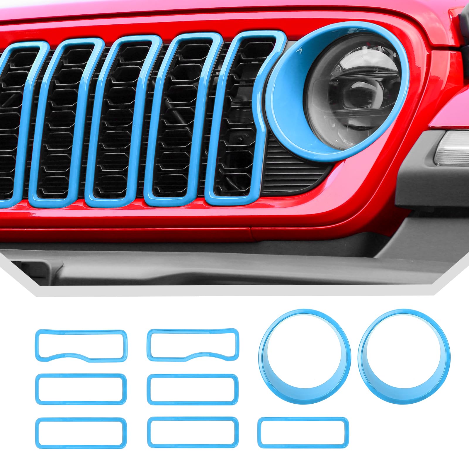 Amazon.co.jp: グリルインサート 2024+ Jeep Wrangler JL グリルカバー