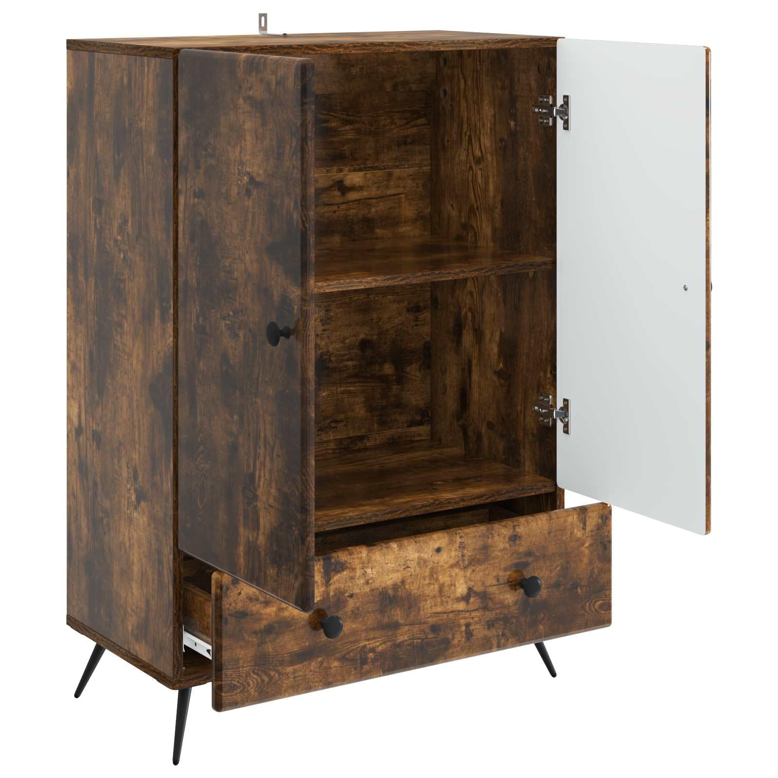Buffet en chêne fumé - 66 x 34,5 x 95 cm - Commode couloir