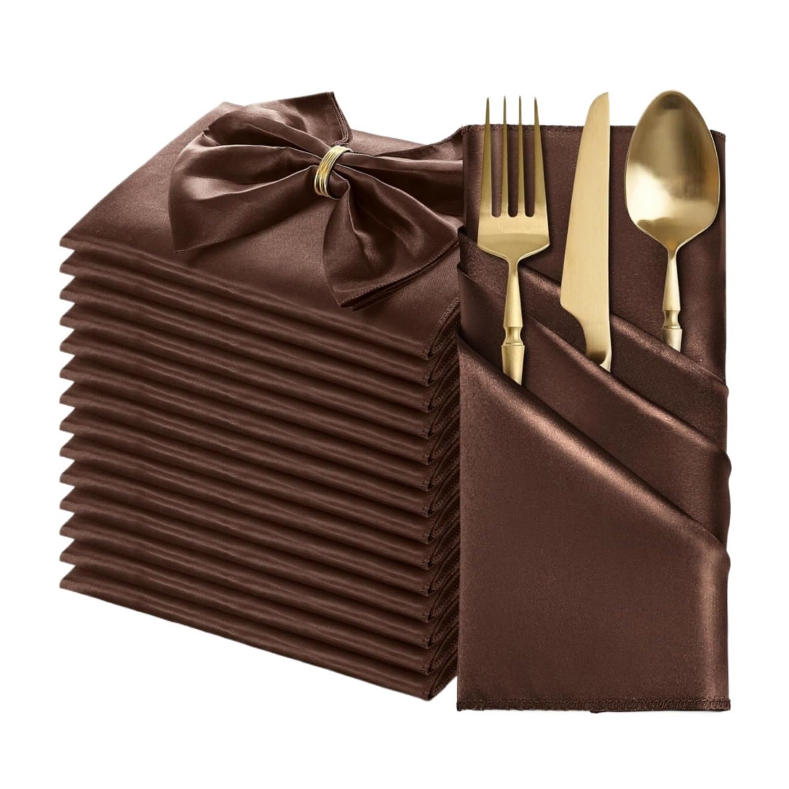 Silky Satin Cloth Napkins, Satin Dinner Napkins 36PC Square 30x30cm(Color 16)