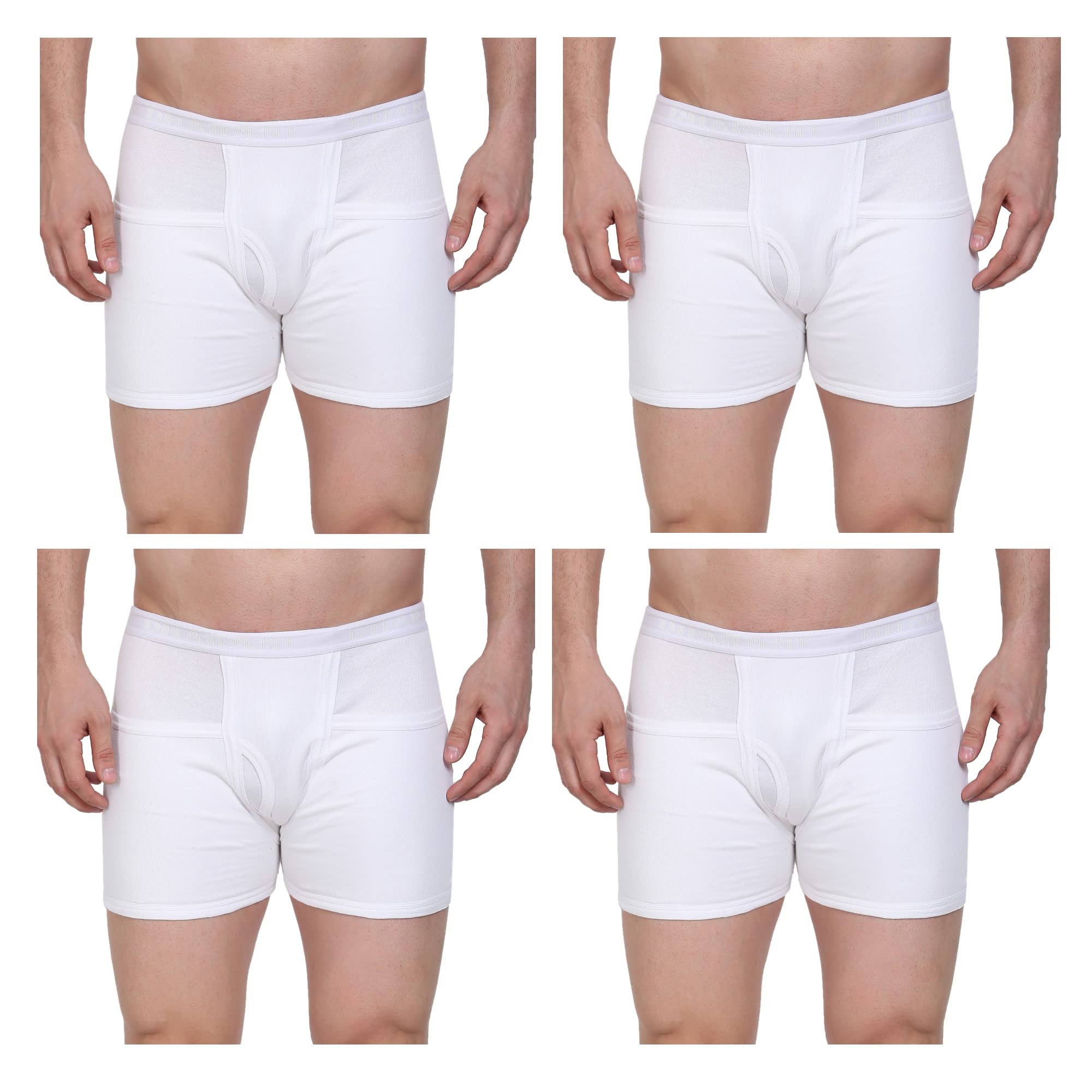 iwear trendz Dharani Mens White Pocket Trunks Cotton Underwear (Pack of 04)-picture-56