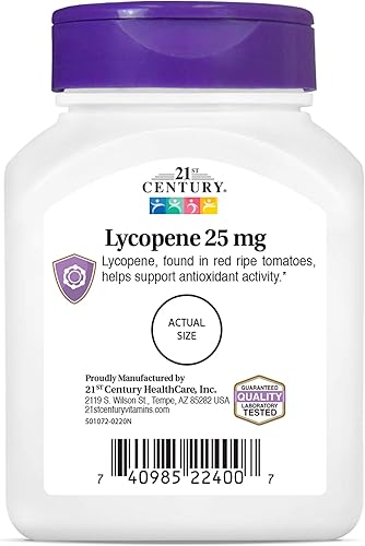 Miniatura 11 de 21st Century Licopeno 25 mg comprimidos, 60 unidades (22400)