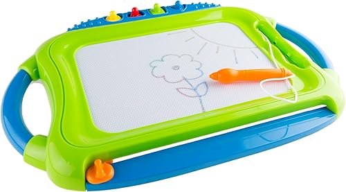 Hey! Play! Tablero magnético para garabatos juguete creativo clásico de dibujo, escritura y boceto con 4 sellos magnéticos, bolígrafo y borrador