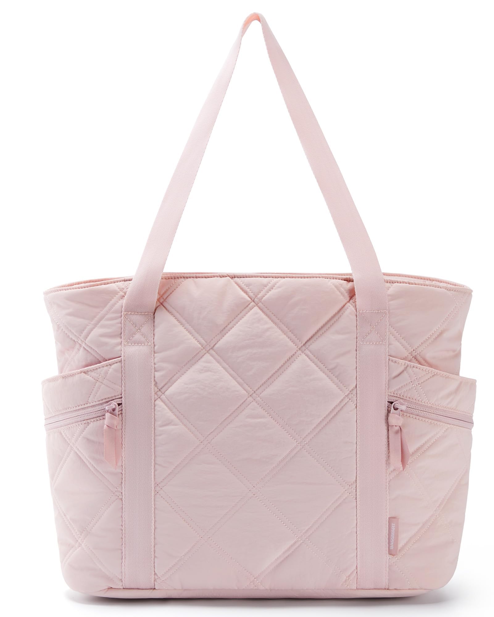 BAGSMART Tote Bag for Women, Large Tote Bag with Zipper, Quilted Puffer Bag Gifts for Women Handbag for Travel Work