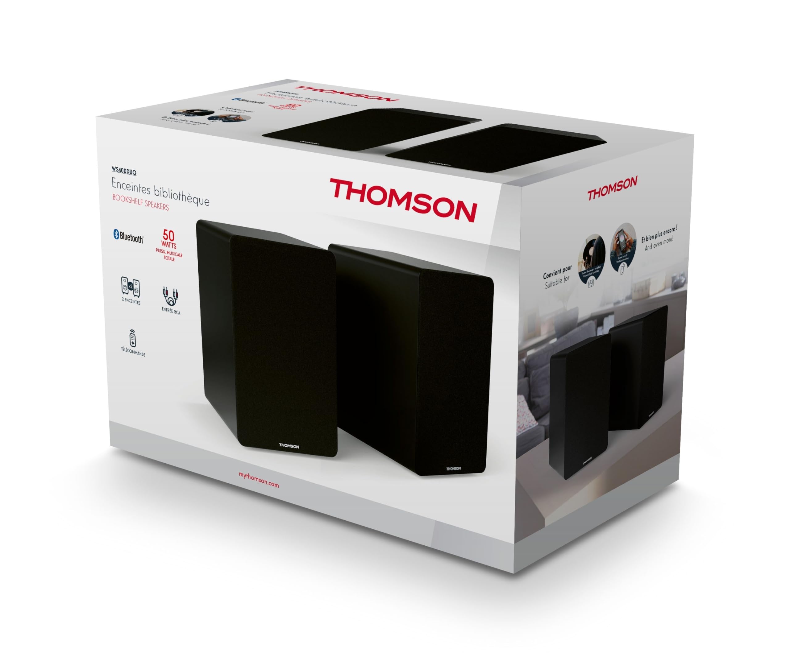THOMSON WS400DUO Ensemble de deux enceintes 2x 7,5W Noir