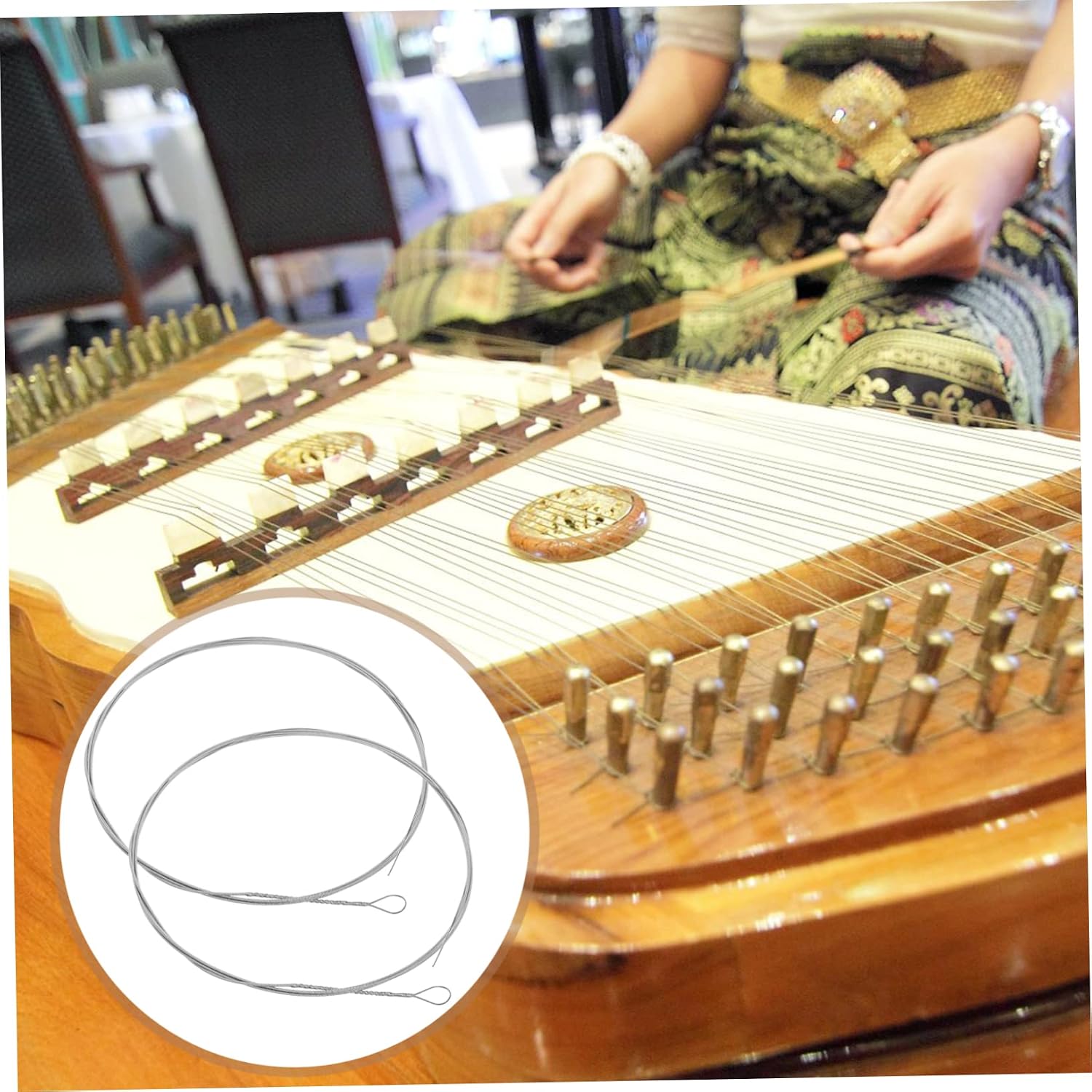 10pcs Steel Dulcimer String Replacement Accessories for Musicians Strings for Enhanced Resonance for Dulcimer Enthusiasts and Players