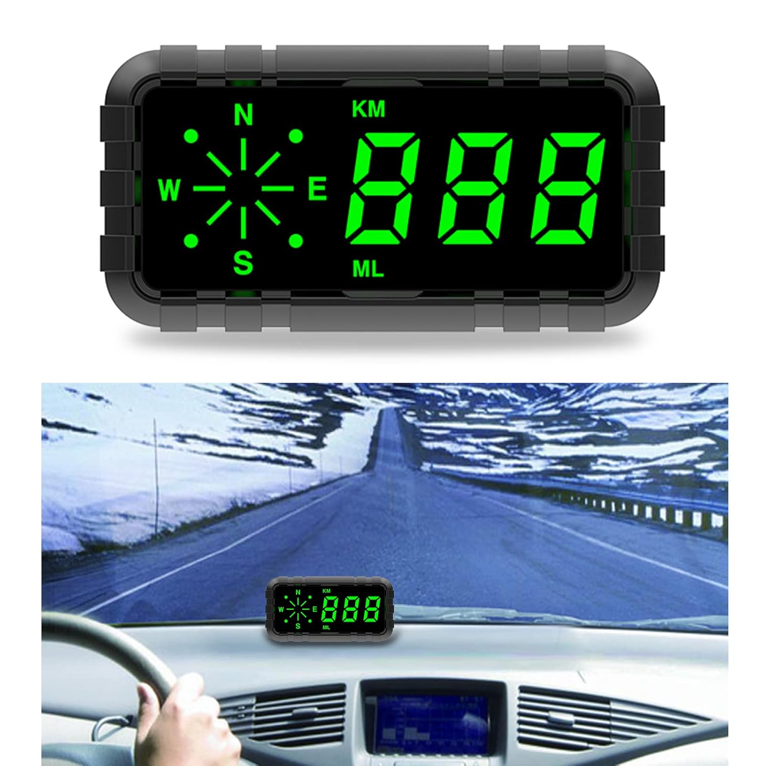 iKiKin Car HUD Head Up Display, Digital Display Large Font Speedometer