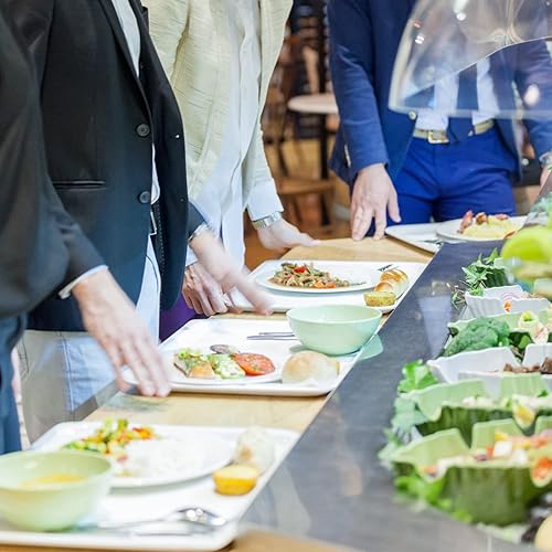 Miniatura 4 de Efecto en relieveSet de 2 bandejas rectangulares de melamina - Blanco (2)