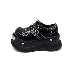 Womens Y2K Gothic Punk Ankle Boots - Platform Lace-Up Round Toe with Metal Charms Studded Non-Slip Comfortable Breathable