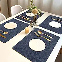 6 Jogo Americano Juta Azul - Impermeável Limpa Facil Pvc