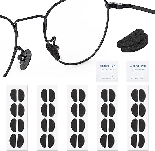 20 pares de almohadillas de espuma suave para la nariz, autoadhesivas, almohadillas antideslizantes para la nariz, agarres para anteojos, lentes de