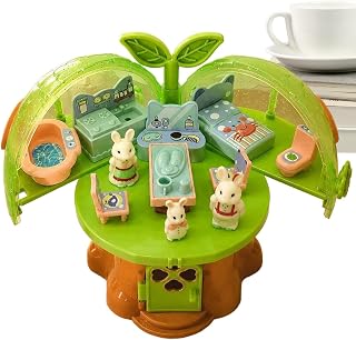 Treehouse Toy Set Game , Forest Treehouse with Bunny Statue | Pretend Play Toys for Game Activity Fine Motor Skill Boys Girls