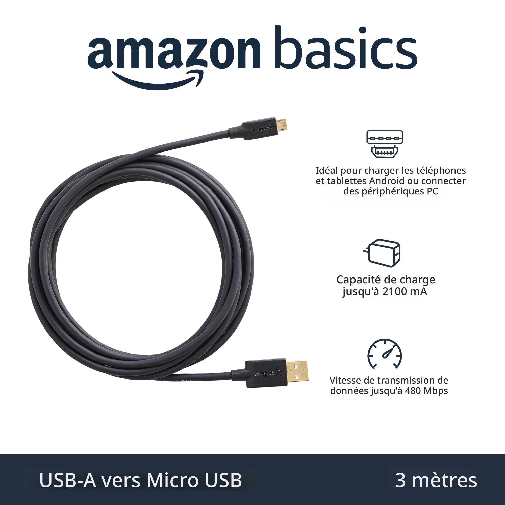 31830F InLine USB 2.0 Flat Cable A ST To Mini-B (5pin) Black 3m ~D
