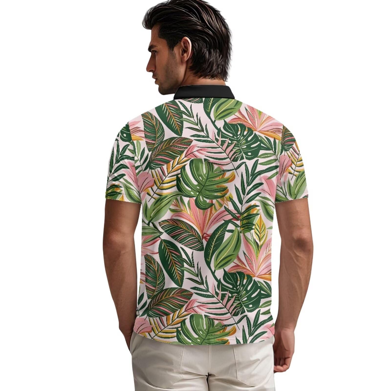 Herren-Poloshirt, Grafik, Golf-Shirt, lässiges T-Shirt, athletisches Oberteil, Reißverschluss, für Strand, Workout, Business
