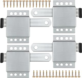 4 Pack Garage Door Side Lock with Self Tapping Screws, Heavy Duty Inside Deadlock