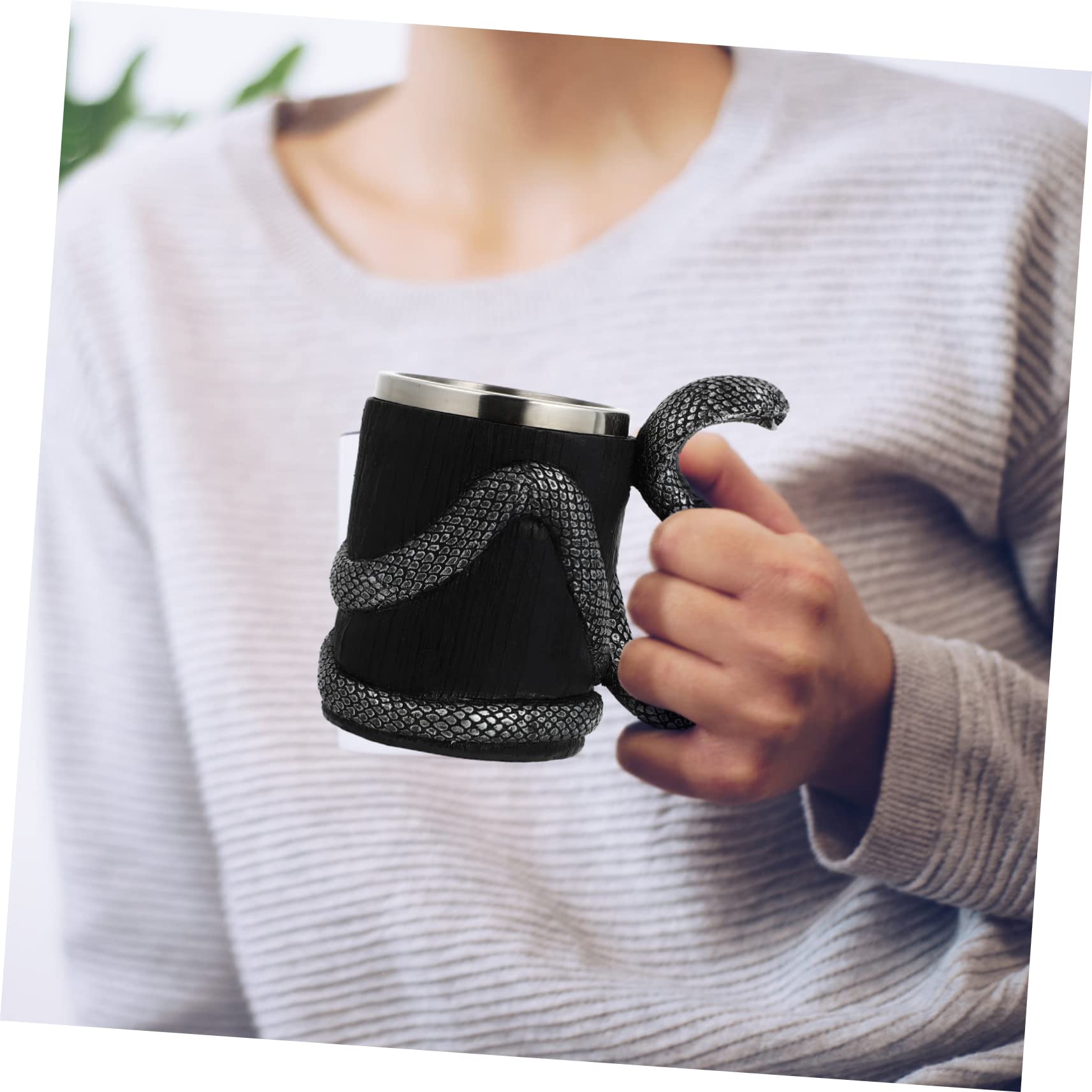Gobelet Isotherme Maison 600ml Noir en Résine et Acier Inoxydable