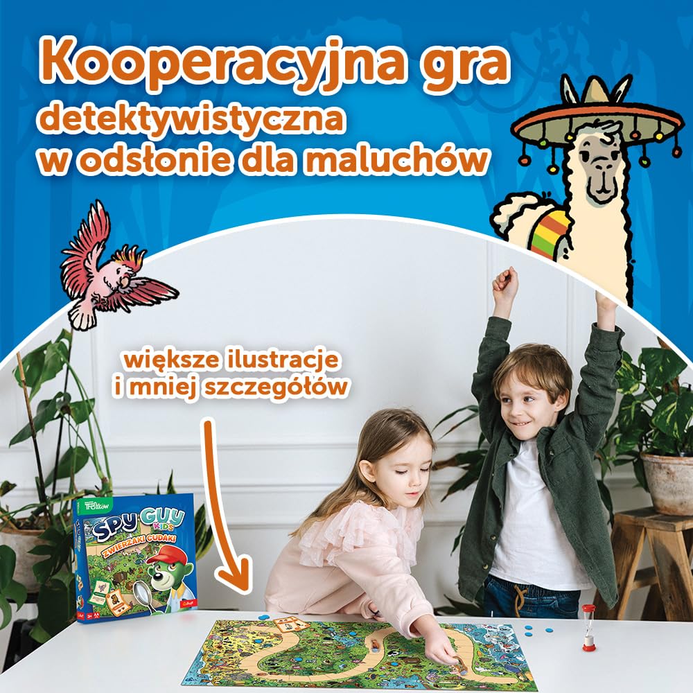 Trefl - Spy Guy Kids: Zwierzaki Cudaki - Kooperacyjna Gra Detektywistyczna dla Najmłodszych, Rodzinna Planszówka, Szukanie Poszlak, dla Dzieci od 3 lat