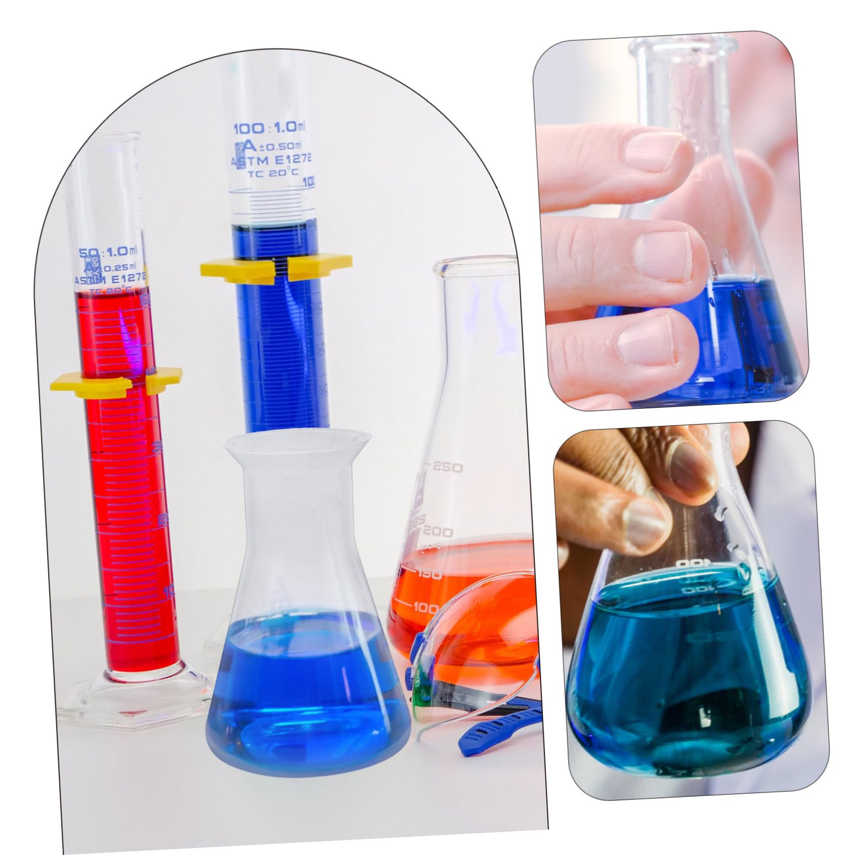 SOLUSTRE 18stücke Teiliges Erlenmeyer-kolben Aus Kunststoff Für Laboranwendungen Präzise Messskala Für Chemische Experimente Langlebig Und Zuverlässig