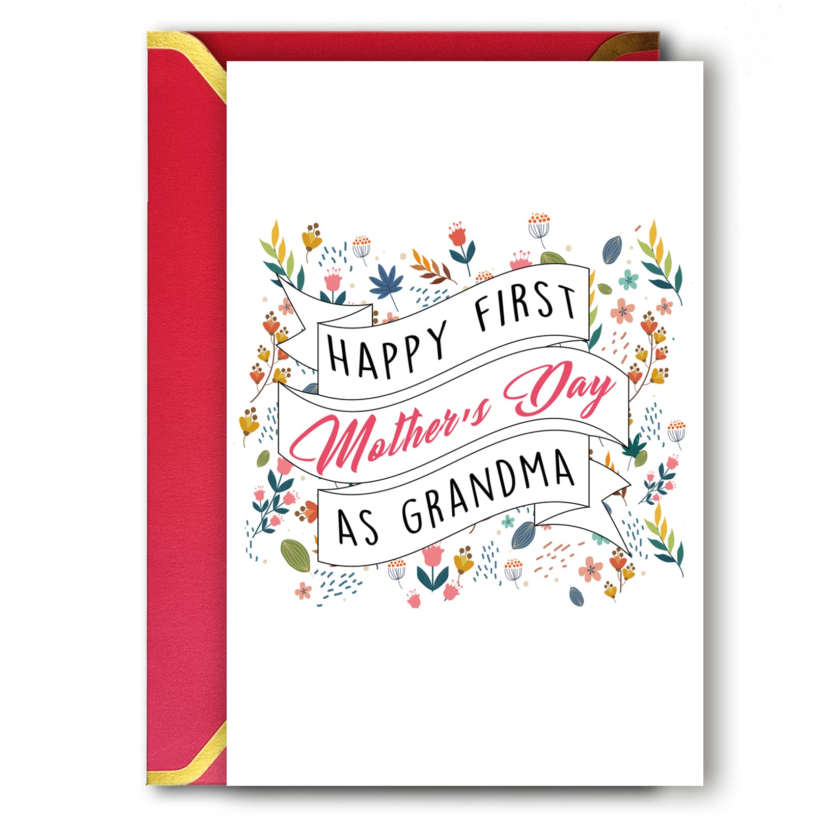Ziwenhu Happy First Mothers Day Card as Grandma, Perfect Granny Gifts Cards from Grandchildren, 1st Mother’s Day Card as Bubbie from Daughter Son