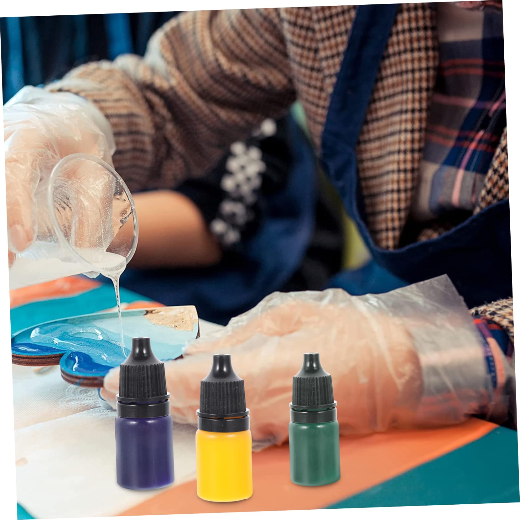 Pigmento per Resina Epossidica Colorato, 24 Colori, Concentrato, in Plastica, per Creazioni Fai da Te Resina