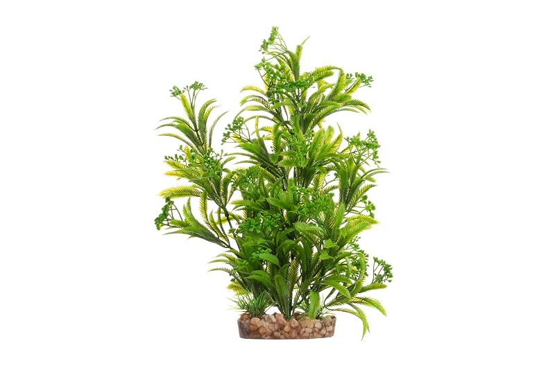 Planta artificial de plástico para aquário com base de cerâmica CNZ, verde, 30 cm