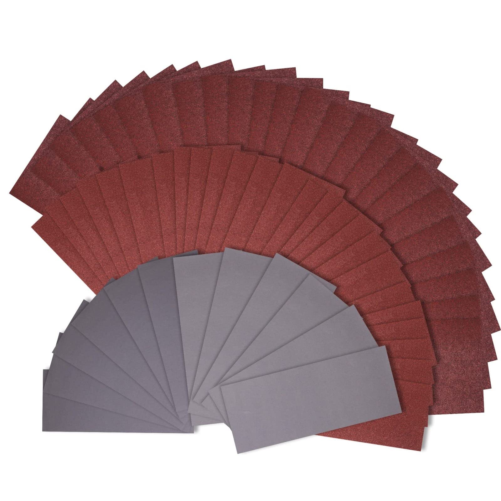 Set van 120 vellen schuurpapier met schuurblok, 90 x 30 mm, mini- schuurgereedschap, verschillende korrelgroottes 40/60/80/100/120/180/220/240/320/400/600/800 voor slijpen en polijsten