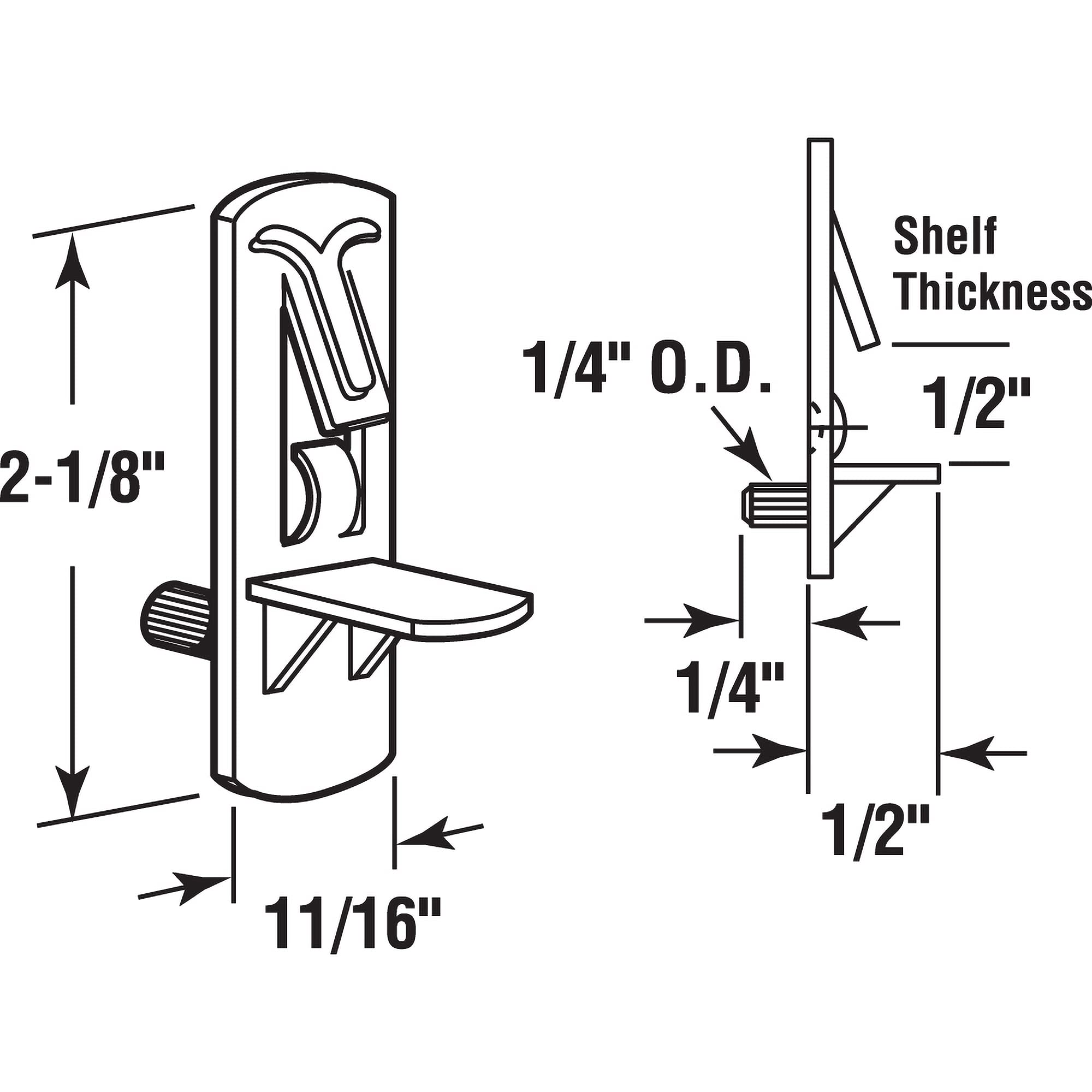 Prime-Line R 7316 1/4 In., Plastic, Clear Locking Shelf Pegs 6 Count (Pack of 1) — Amazon image 2