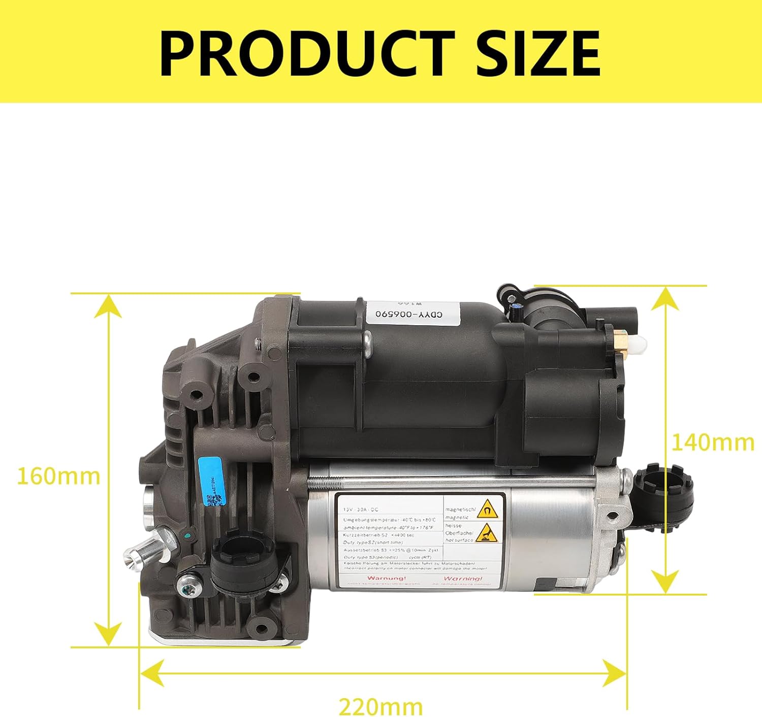 Air Suspension Compressor Pump Compatible with Mercedes GL-Class X166 GL 350 GL450 GL500 GL550, M-Class W166 ML250 ML 350, A1663200104 A1663200204 1663200104 1663200204