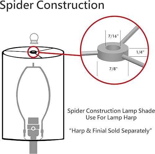Miniatura 8 de Aspen Creative 31003A, pantalla de lámpara de construcción de araña con forma de tambor de tapa dura de transición en crema de mantequilla, 8
