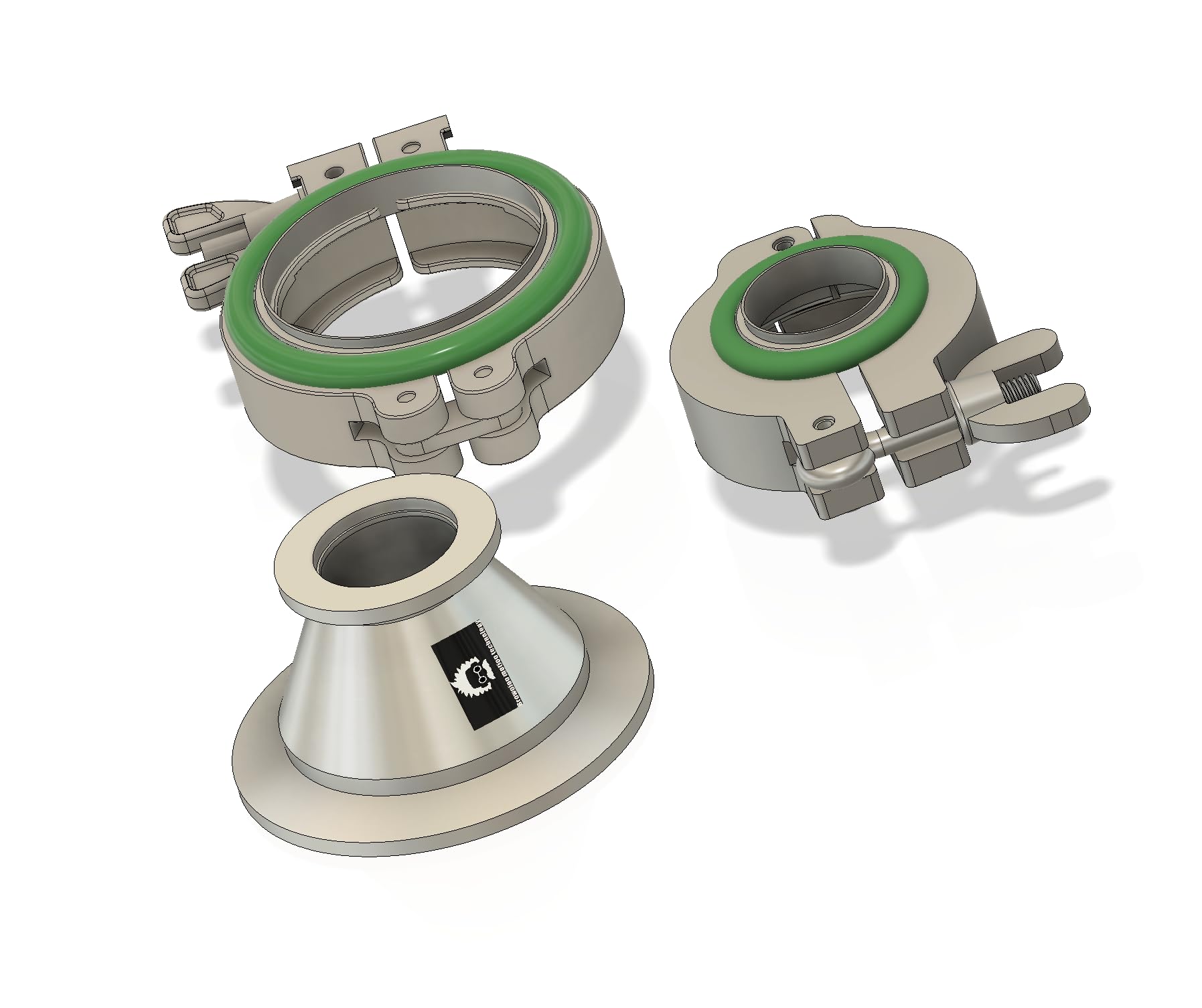 bmotiontech KF50 to KF25 conical Reducer, NW50 conical Reducer, SST Centering Ring, FKM O-Rings, Aluminum Wing nut Clamps Combo 7 Packages