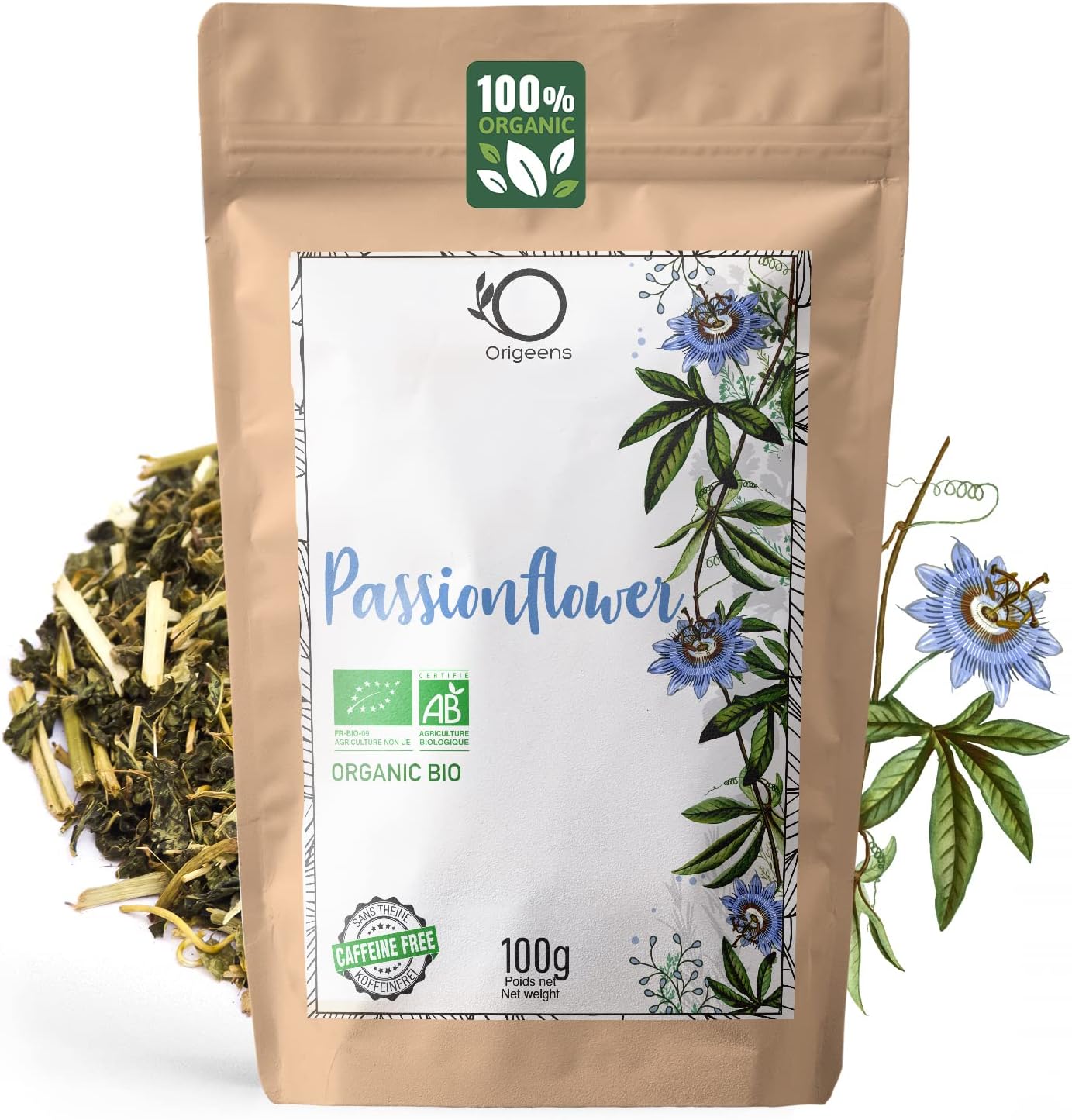ORIGEENS Organic Passiflora Herbal Tea 100 g | Herbal Tea 2 71iyRe+kljL. AC SL1500 -