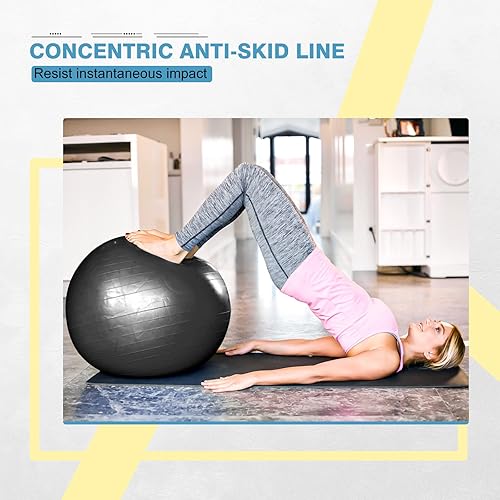Miniatura 3 de Pelota de yoga, pelota de pilates gruesa antideslizante para embarazo, parto, entrenamiento y entrenamiento básico, pelota de fitness antiestallidos